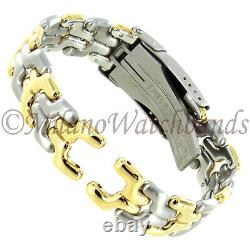16mm Milano High Quality Two Tone All Stainless Solid Link Watch Band Bb0438-mo