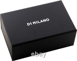 D1 Milano SKRJ10 Modèle Squelette Montre-bracelet automatique en caoutchouc noir pour hommes