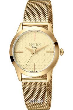 Femmes Wristwatch Ferre' Milano Fm1l126m0031 Acier Ip Gold Ijp