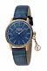 Ferre Milano Femme Fm1l103l0031 Rose-gold Ip Steel Blue Leather Wristwatch
