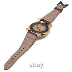 GaGa MILANO Manuale 48MM 5014.01S Montre pour homme en cuir noir avec cadran en carbone et manuel