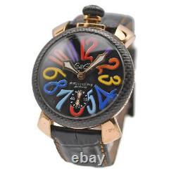 GaGa MILANO Manuale 48MM Principe Prive 5511.1 Montre pour Homme à Cadran Noir