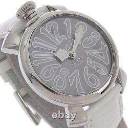 Gaga Milano 5020 Manuale 40 Montre Cadran Blanc/Argenté en Acier Inoxydable