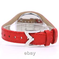 Gaga Milano 6070 Flat 42 Montres Cadran Rouge en Acier Inoxydable/Cuir Quart