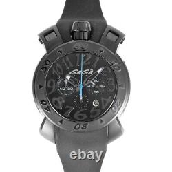 Gaga Milano 8012.01 Montre Manuelle à Quartz Cadran Noir Chronographe Date pour Hommes