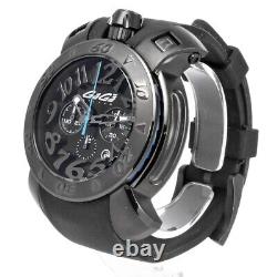 Gaga Milano 8012.01 Montre Manuelle à Quartz Cadran Noir Chronographe Date pour Hommes