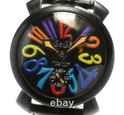 Gaga Milano Manuale48 5012.03s Noir Dial Hand Winding Montre Homme 542850