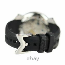Gaga Milano Manuare 48 Wristwatch 5010 Acier Inoxydable Caoutchouc Argent Cadran Noir