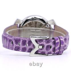 Gaga Milano Montre 40 Crottin Argent / Violet Cadran Blanc en Acier Inoxydable