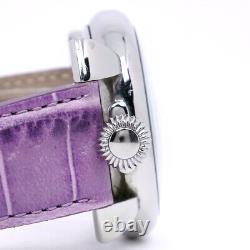 Gaga Milano Montre 40 Crottin Argent / Violet Cadran Blanc en Acier Inoxydable