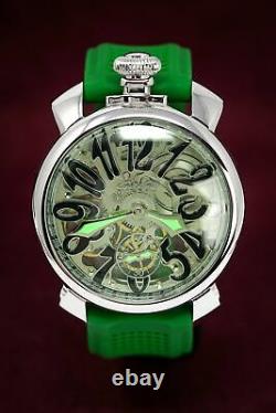Gagà Milano Squelette Unisex Mechanical Watch 48mm Vert