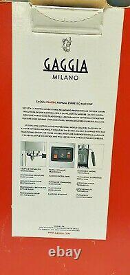 Gaggia Milano Classic Ri9303/47 Accueil Espresso Machinemint Cond Dans La Boîte Originale