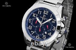 Giorgio Milano 972 Blue Dial Quartz Chronograph Montre Bracelet En Acier Inoxydable