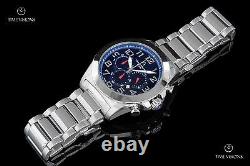 Giorgio Milano 972 Blue Dial Quartz Chronograph Montre Bracelet En Acier Inoxydable