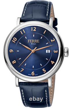 Mans Wristwatch Ferre' Milano Fm1g111l0011 Bleu Cuir Ijp