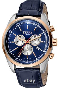 Mans Wristwatch Ferre' Milano Fm1g129l0051 Bleu Cuir Ijp