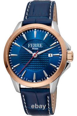 Mans Wristwatch Ferre' Milano Fm1g157l0021 Bleu Cuir Ijp