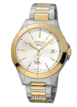 Montre-bracelet à date en acier inoxydable bicolore pour hommes Ferre Milano FM1G080M0071