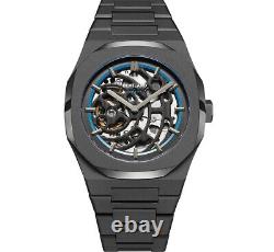 Montre-bracelet automatique pour hommes D1 Milano Model SKBJ05 Sandblast Blue Skeleton