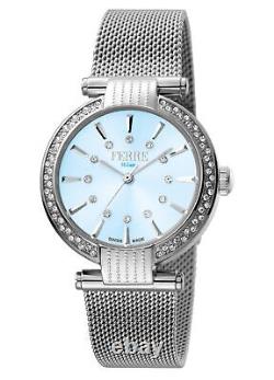 Montre-bracelet en acier inoxydable Ferre Milano pour femme avec cadran bleu FM1L096M0051