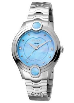 Montre-bracelet en acier inoxydable Ferre Milano pour femmes FM1L083M0041 avec cadran bleu