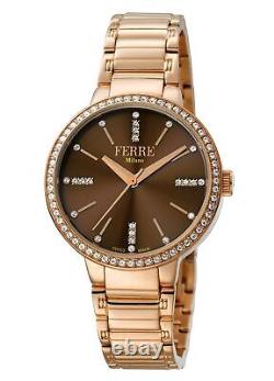 Montre-bracelet en acier inoxydable IP rose-gold Ferre Milano pour femmes FM1L084M0091