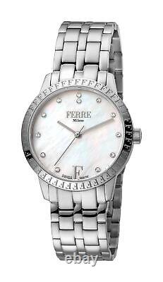 Montre-bracelet en acier inoxydable avec cadran en nacre Ferre Milano pour femmes FM1L128M0221