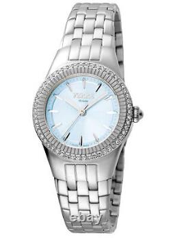 Montre-bracelet en acier inoxydable avec cadran nacre bleu clair pour femme Ferre Milano FM1L089M0051