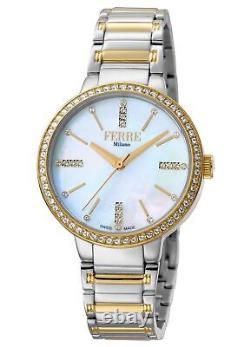 Montre-bracelet en acier inoxydable bicolore avec cadran nacre pour femme Ferre Milano FM1L084M0101