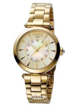 Montre-bracelet en acier inoxydable plaqué or IP Ferre Milano pour femmes FM1L075M0021