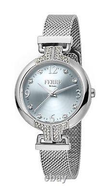 Montre bracelet en maille en acier IP avec cadran argenté pour femmes Ferre Milano FM1L115M0051