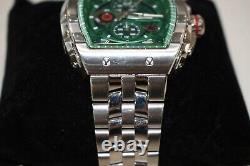 Montre chronographe pour hommes Giorgio Milano en acier argenté avec cadran vert 233ST18M
