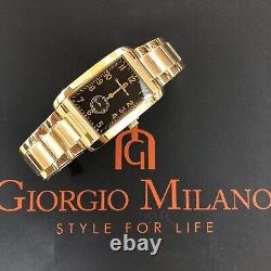 Montre de luxe pour hommes Giorgio Milano en or noir, habillage résistant à l'eau 10ATM