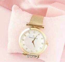 Montre fine de luxe pour femmes Giorgio Milano en or, bracelet en maille élégant, ajustable, 35mm
