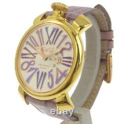 Montres manuelles Gaga Milano Slim 46 en or violet avec cadran violet en acier inoxydable