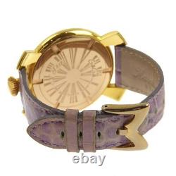 Montres manuelles Gaga Milano Slim 46 en or violet avec cadran violet en acier inoxydable