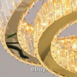 Plafonnier Milan ajustable en or avec anneau de cristal de luxe luminaire lustre.