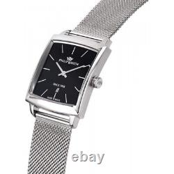 Regarder Philip Montre Homme Femme Bracelet Jersey Milano Acier Noir Fabriqué en Suisse Nouveau