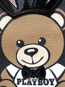 Sac fourre-tout noir Moschino Milano Ready To Bear Playboy avec impression emblématique de l'ours et patch